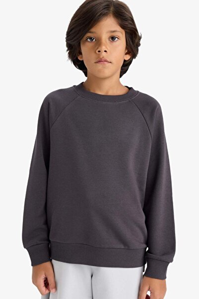 DeFacto Bisiklet Yaka Basic Düz Okul Sweatshirt Erkek Çocuk E8415A825AU