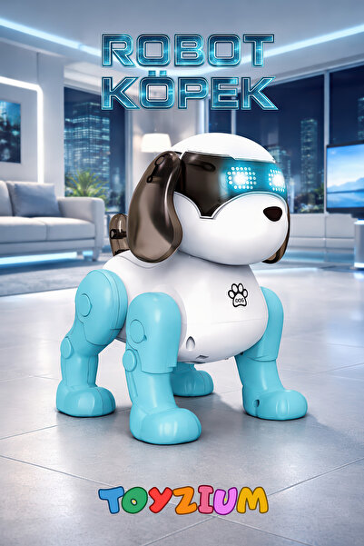 Shem Robot Köpek - Müzikli LED Işıklı Sese Duyarlı İnteraktif Oyuncak Köpek