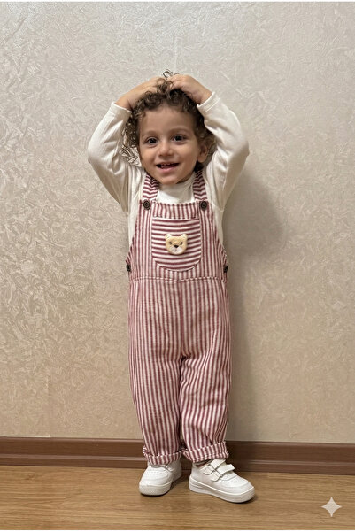 Babito Baby طقم ملابس للأولاد مكون من قطعتين مع دمية دب وخطوط