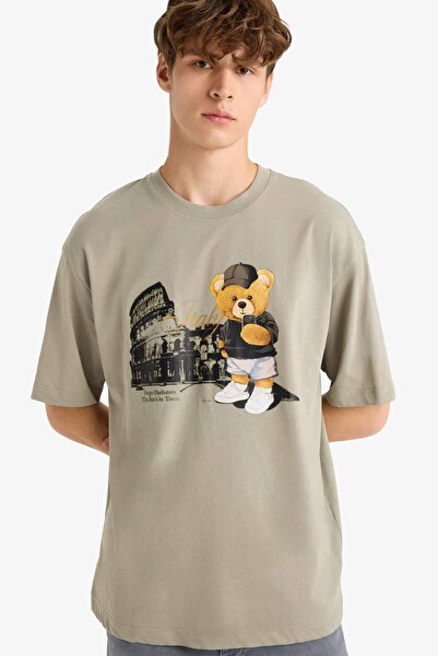 DeFacto Μπλουζάκι με φαρδιά γραμμή και στάμπα, με κοντά μανίκια και λαιμόκοψη...