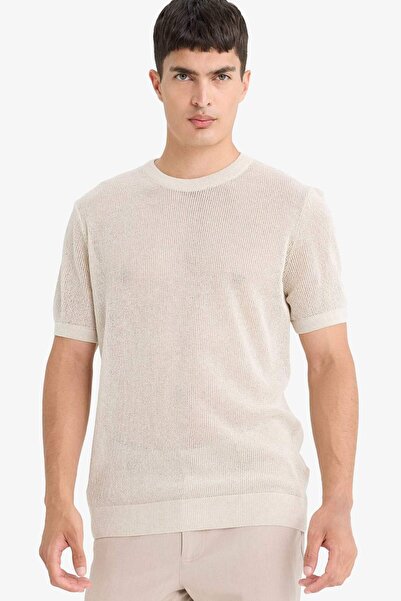 DeFacto Tricou cu mânecă scurtă, cu guler tip ciclist, standard, E3255AX25SM