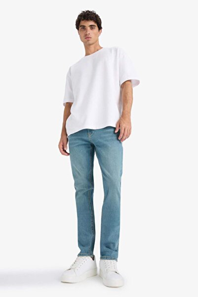 DeFacto Pedro Slim Fit Tight Fit Normal Waist Narrow Leg Jean Pants F2928Ax25Au