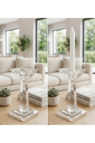 ÖZ KRİSTAL DESİGN Büyük Kare Mumluk