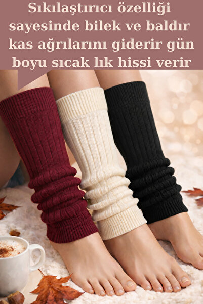 mrm pro Tozluk Triko Örgü Diz Altı Baldır Isıtıcı Kaymaz İnce Görünüm Sağlar