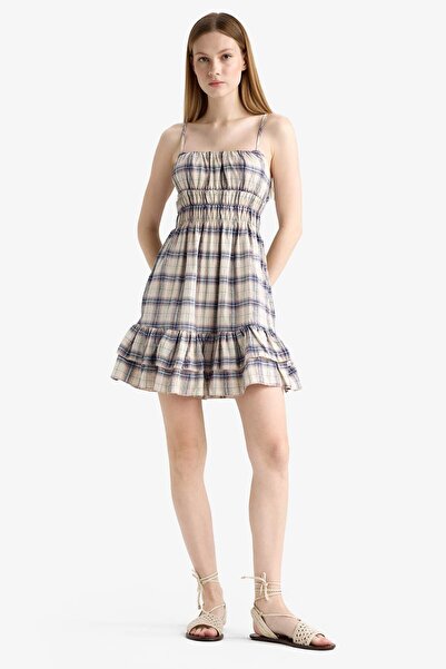 DeFacto Мини рокля без презрамки с каре F7335AX25SM