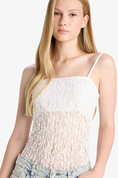 DeFacto Приталений мереживний боді F7895AX25HS