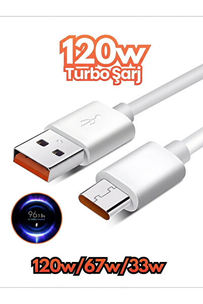 HAMŞO Tek 6A Android Uyumlu Type-C 120w/67w Turbo Hızlı/Süper Hızlı Şarj/ 1 M...