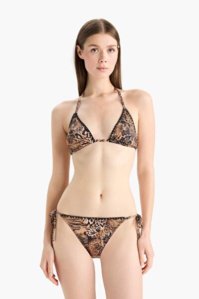 DeFacto Regular Fit Leopard Patterned Bikini Bottom E3898Ax25Sm