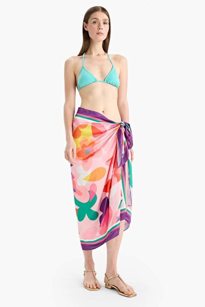 DeFacto Pareo din satin cu model F1461AXNS