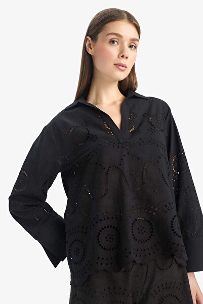 DeFacto Regular Fit Brode Beach Shirt-Fall in Love E0598Ax25Sm