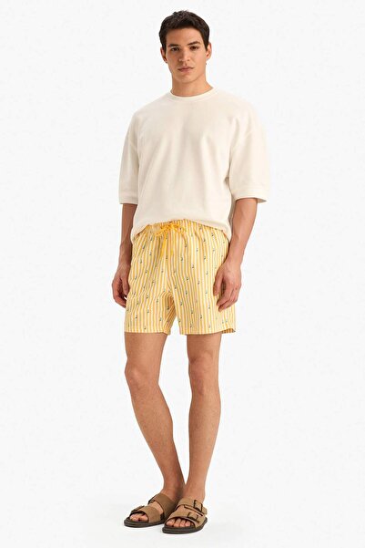 DeFacto Çizgili File Astarlı Kısa Boy Deniz Şortu E0950AX25HS