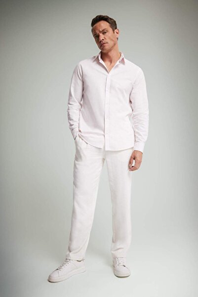 DeFacto Summer Viscose Jogger Pants Regular Fit Regular Cut Linen Blended Str...