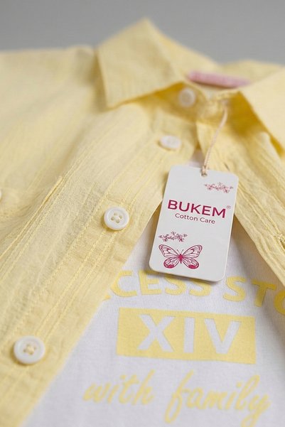 zubi kids Bukem Lemon Yellow Shirt T-Shirt Set (10-15 Years)