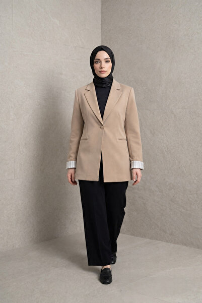 RAŞEL DESİGN BEJ RENGİ BLAZER CEKET