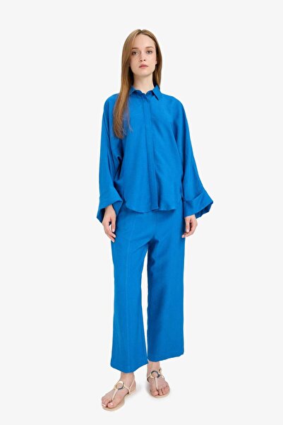 DeFacto Harem Linen Blended Wide Leg Pants D9732Ax25Sm