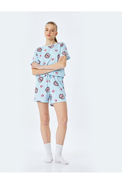 Koton Σετ γυναικεία πιτζάμες με κοντομάνικο βαμβακερό σορτς