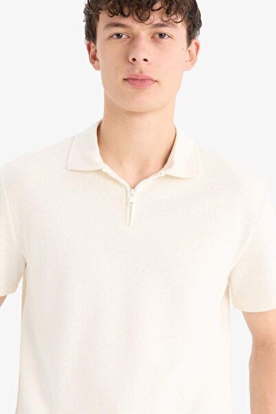 DeFacto Μπλουζάκι με κοντό μανίκι με λαιμόκοψη πόλο με κανονική εφαρμογή E402...