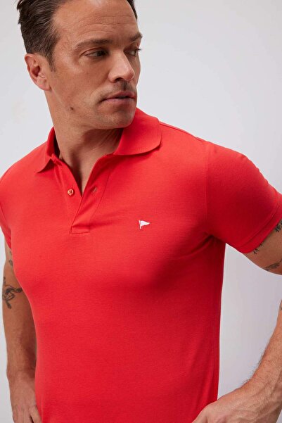 DeFacto Tricou cu mânecă scurtă brodat cu guler polo, 100% bumbac, slim fit D...