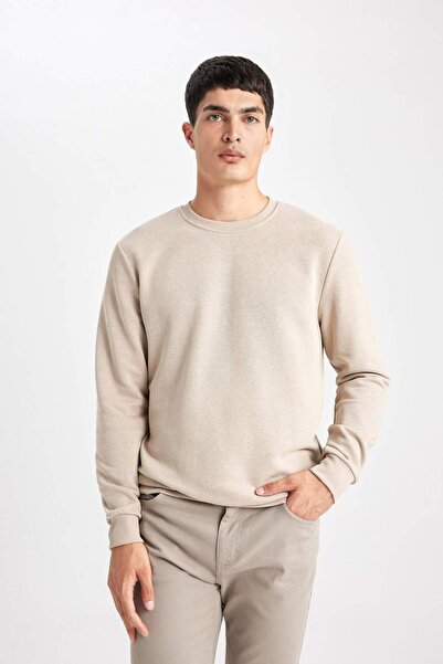 DeFacto سويت شيرت ذو قصة عادية وياقة دائرية B7833AXNS