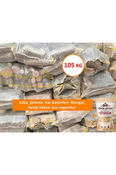 serhat akarçeşme Meşe Odunu 105 Kg + Odun Yünü Şömine Soba Mangal için uygundur
