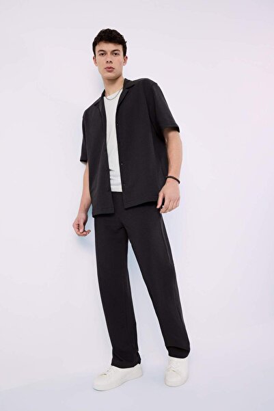 DeFacto Pantaloni largi și confortabili croială trei cu buzunare cu picior la...