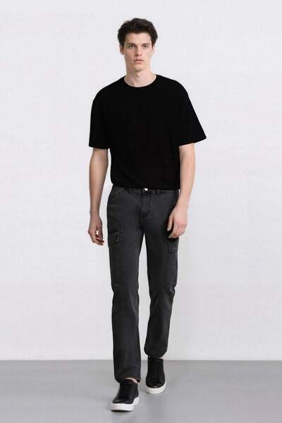 DeFacto 100% βαμβακερό παντελόνι τζιν με ίσιο κοψίματος, άνετο και χαλαρό, με...