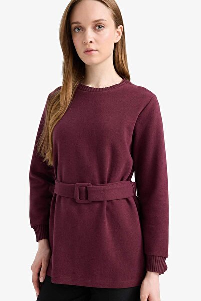 DeFacto Regular Fıt Bisiklet Yaka İçi Yumuşak Tüylü Selanik Kumaş Uzun Kollu ...