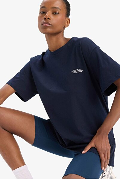 DeFacto Υπερμεγέθη μπλουζάκι με φαρδιά γραμμή και κοντό μανίκι T7793AZ25SP