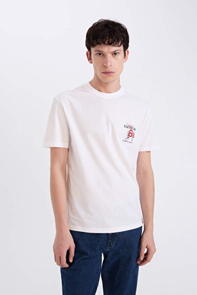 DeFacto 100% βαμβακερό μπλουζάκι με κοντό μανίκι με κανονική εφαρμογή D9357AX...