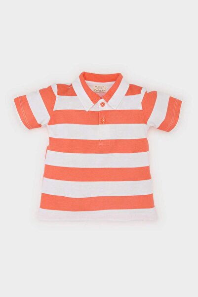 DeFacto Polo Collar Striped Pique Short Sleeve T-Shirt Baby Boy E6765A525Sm