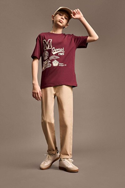 DeFacto Pantaloni Gabardină Basic cu picior drept pentru băieți D5859A825SM