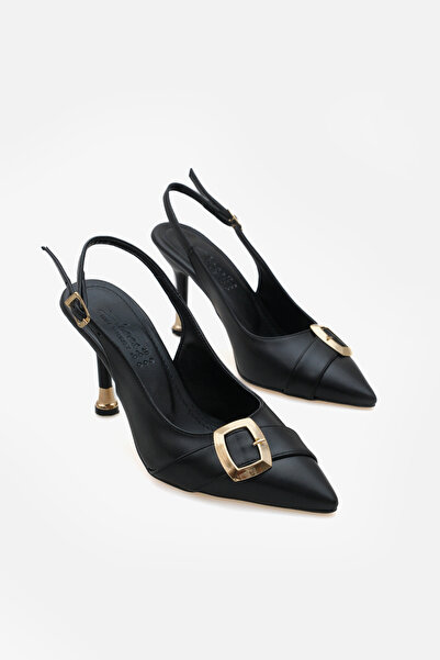 LOJO حذاء نسائي بإبزيم بمقدمة مدببة وكعب مفتوح من الخلف من نوع ستيليتو إلدورا