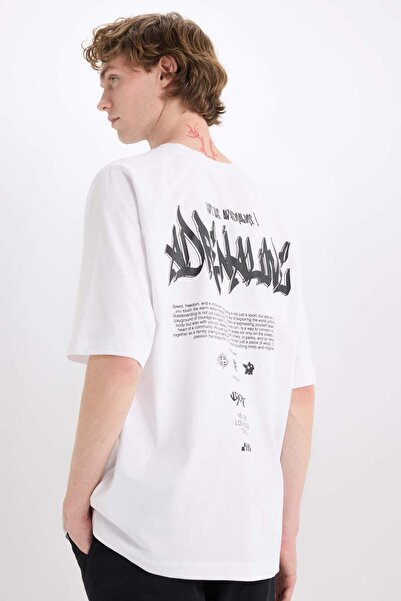 DeFacto 100% pamučna majica kratkih rukava s opuštenim krojem, okruglim izrez...