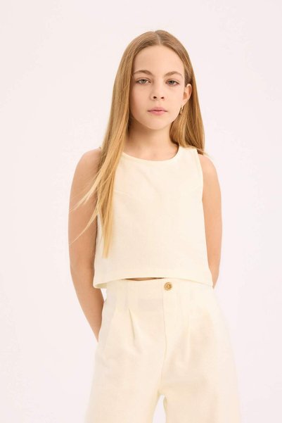 DeFacto 2-Piece Set Sleeveless Blouse Wide Leg Pants Girls D9487A825Sm