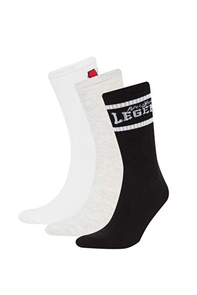 DeFacto Șosete lungi din bumbac, confortabile, elastice, din 3 piese, D9660AXNS