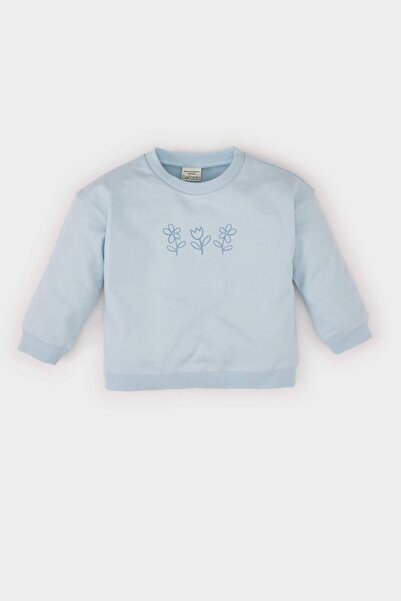 DeFacto guler rotund Hanorac cu flori pentru fetițe D8531A525SP