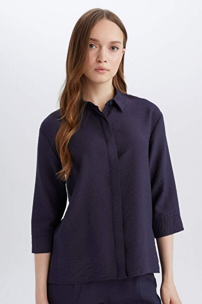 DeFacto Regular Fit Basic Solid Half Sleeve Shirt E4987Ax25Sp