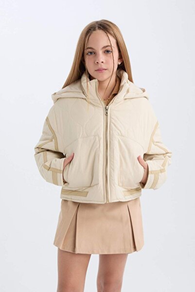 DeFacto Jachetă impermeabilă cu glugă și buzunare cu fermoar pentru fete D693...