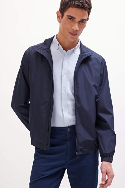 DeFacto معطف بسحاب وياقة واقفة بقصة عادية D6330AX25SP