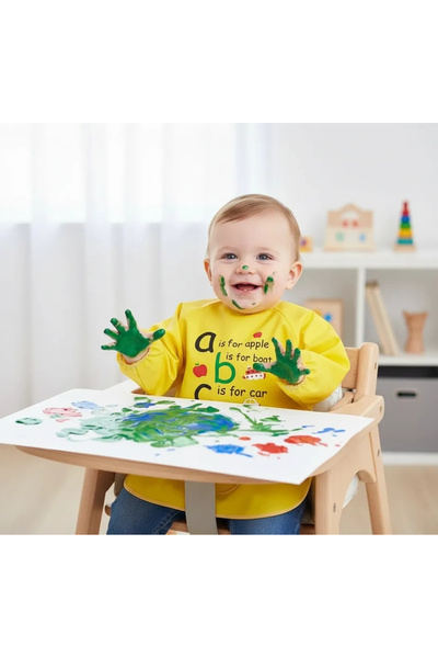 Babyjem مريلة أنشطة بأكمام صفراء