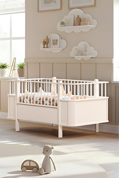 Setay MDF Beşik, Krem Dünya Büyüyen Beşik 80x130 - Krem Dünya Karyola 80x190