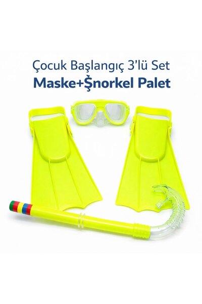 Mustran Дитячий набір для дайвінгу з 3 предметів: ласти, маска, трубка, ПВХ, ...