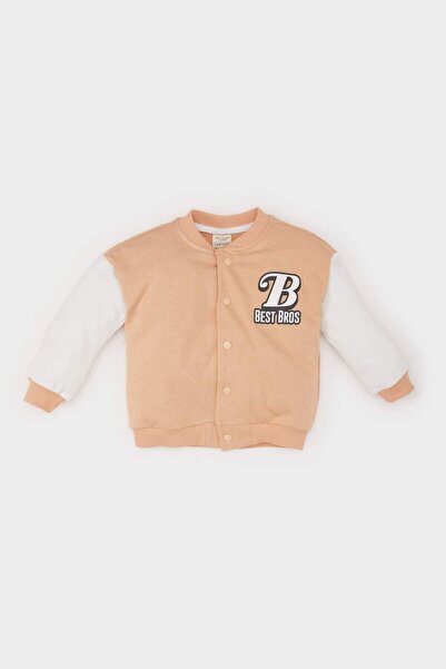 DeFacto Jachetă bomber cu imprimeu pe guler, cu capse, pentru băiețel D6290A5...