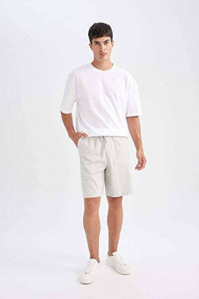 DeFacto Βαμβακερό σορτς βερμούδας Relax Fit D7917AX24SM
