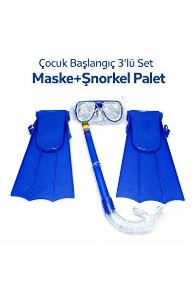 Mustran Дитячий набір для дайвінгу з 3 предметів: ласти, маска, трубка, ПВХ, ...