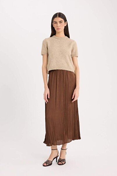 DeFacto Fusta midi din satin cu talie înaltă E3348AX24WN