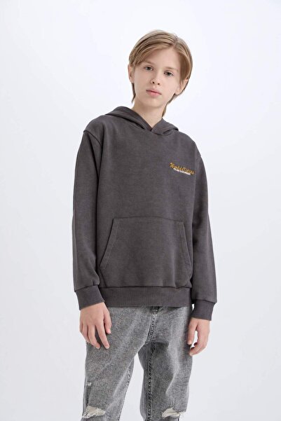 DeFacto Hooded Back Printed Sweatshirt Boys D3060A824WN