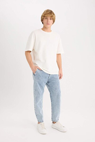 DeFacto Pantaloni lavabili de jeans cu picioare largi, relaxate, slouchy, E47...