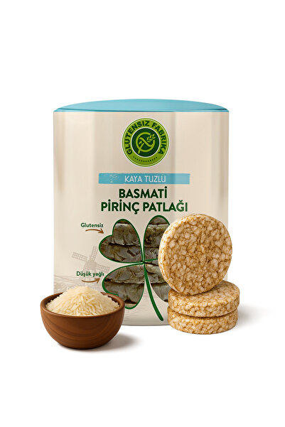 GLUTENSİZ FABRİKA Kaya Tuzu Basmati Pirinç Patlağı 90g x 6 Paket (Glütensiz & Vegan)