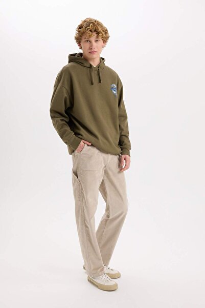 DeFacto Velvet Trousers Wide Leg Pocket Straight Leg C9015Ax24Wn